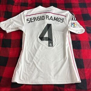 Real Madrid #4 Sergio Ramos 2014-15 Adidas Home La Liga Jersey